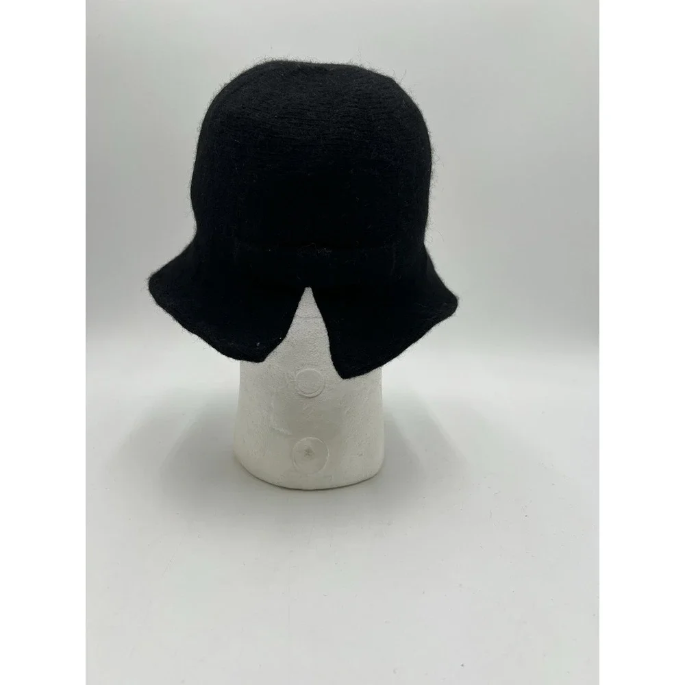 Adora Black Wool Blend Cloche Bucket Hat Adjustable One Size NWT Women's